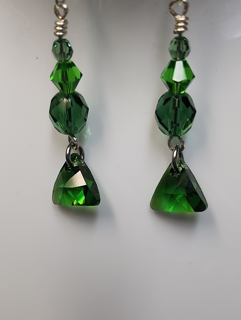 ALL Crystal Green Dangle Earrings!